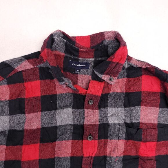 Croft & Barrow Gingham Flannel Casual Button Up Shirt Mens Size Medium M Red - Picture 1 of 10